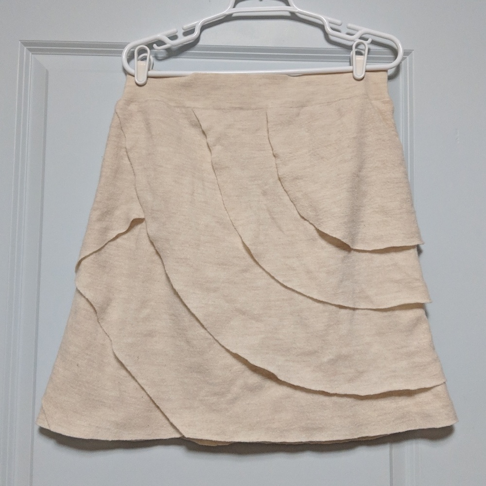 Anthropologie Moth sweater layered petal skirt M L